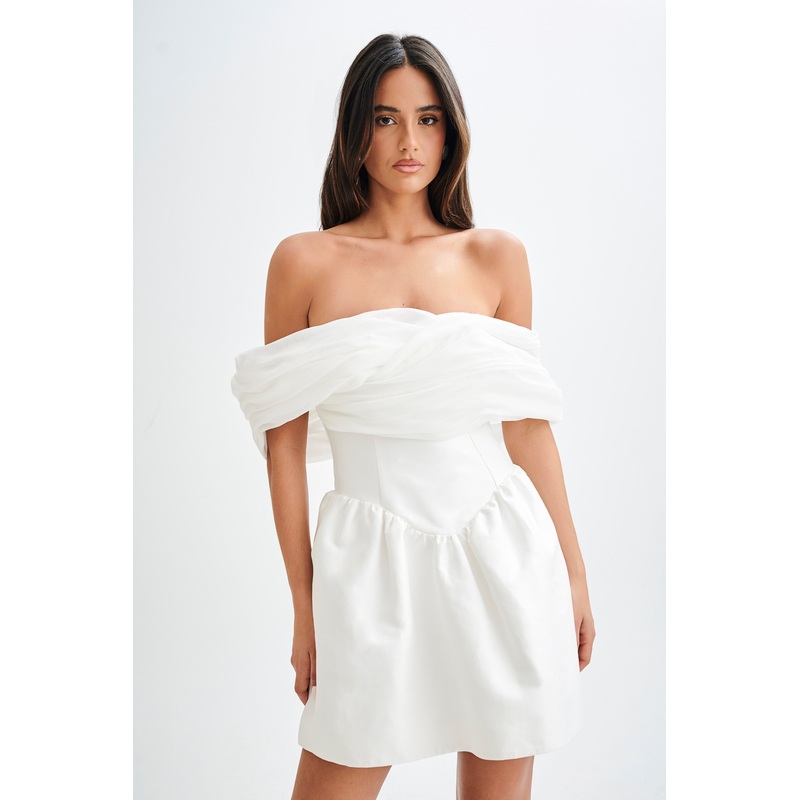 Tessa Structured Mini Dress – White XXS