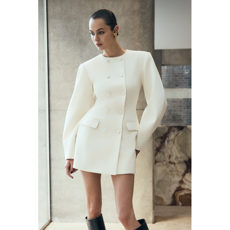 Beatrice Blazer Mini Dress – Ivory XXS