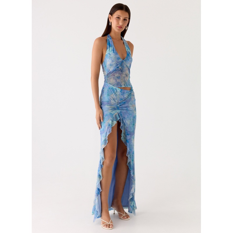 Last Sequence Maxi Dress – Aqua Paisley Aqua Paisley US 0