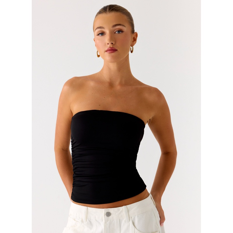 Adrienna Strapless Top – Black Black XS