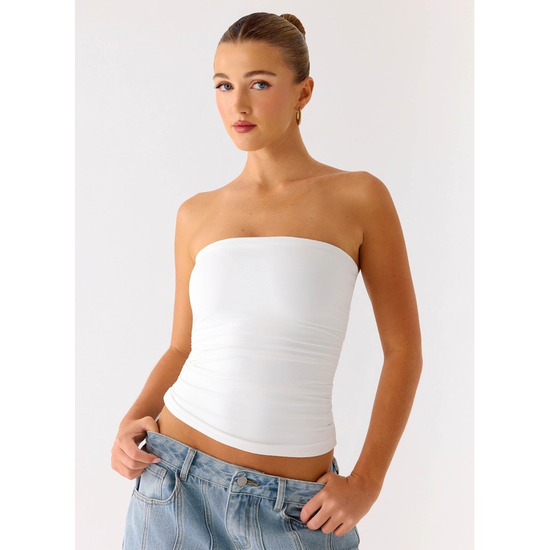 Adrienna Strapless Top – White White XS