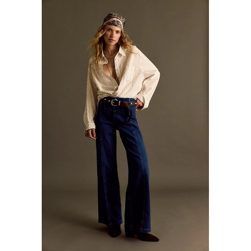 Free People Libre Wide Leg Denim Jeans Lock and Key 24