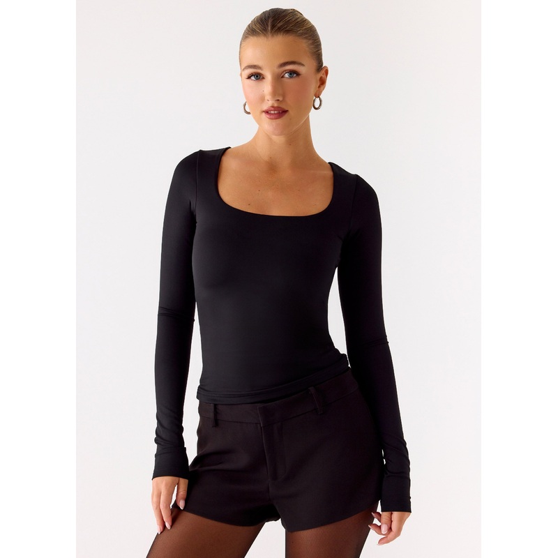 Kiely Long Sleeve Top – Black Black XS