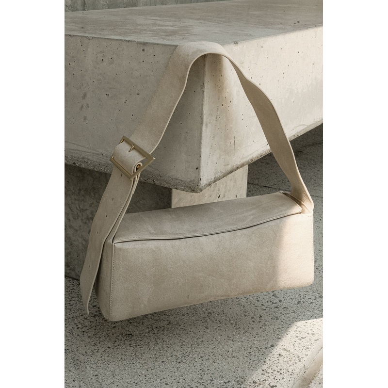 Maria Faux Suede Shoulder Bag – Stone ONE SIZE