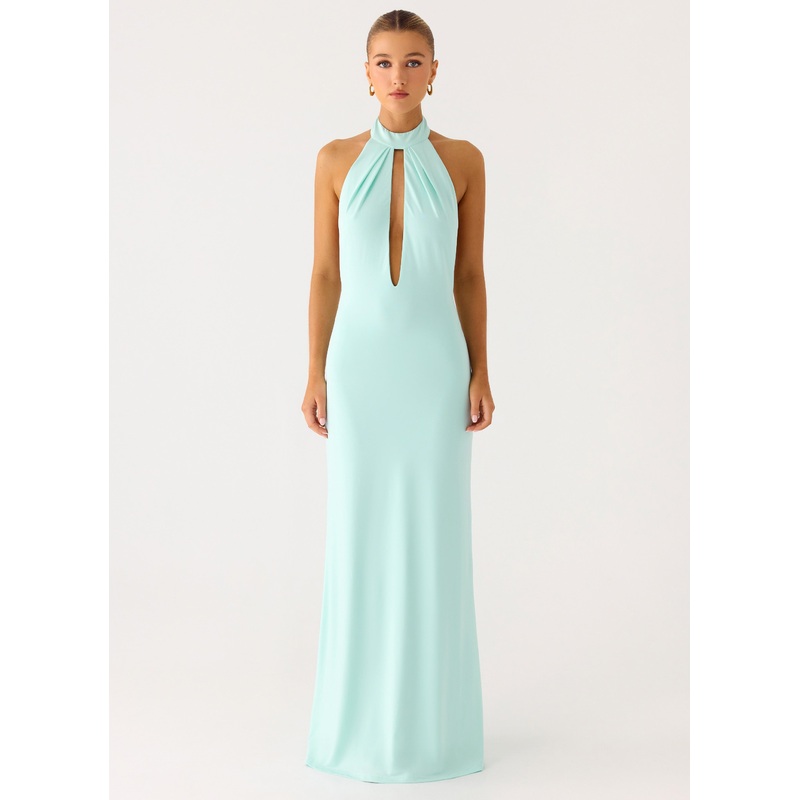 Mougleta Backless Maxi Dress – Aqua Aqua US 0