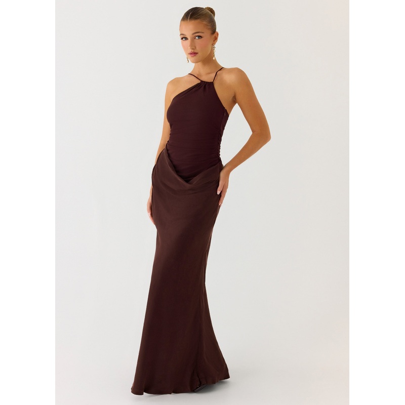 Pristin Cupro Maxi Dress – Cool Chocolate Cool Chocolate US 0