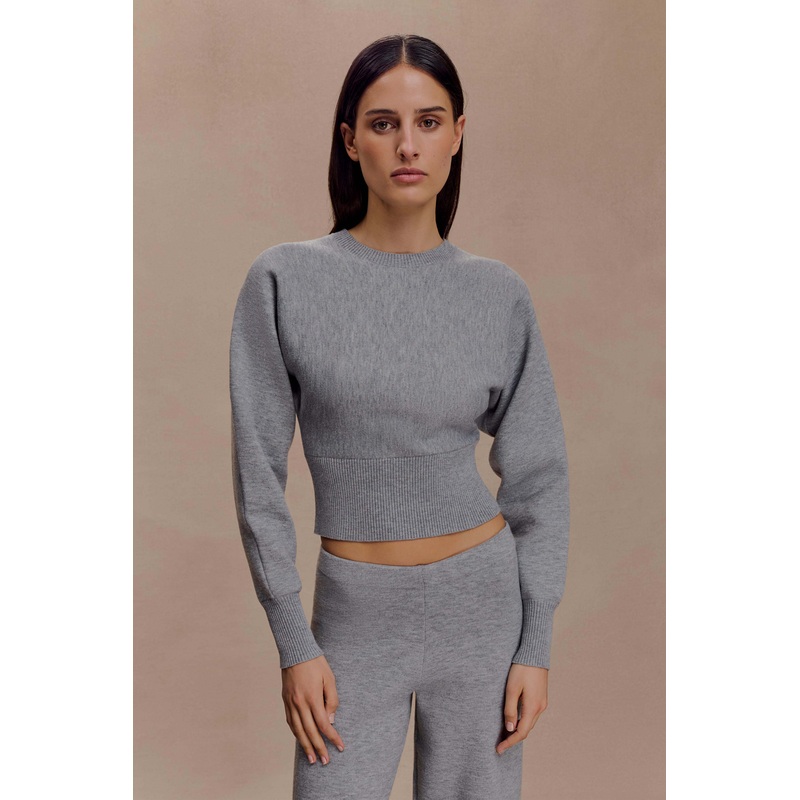 Ciaralee Cinched Waist Jumper- Grey Marle XXS
