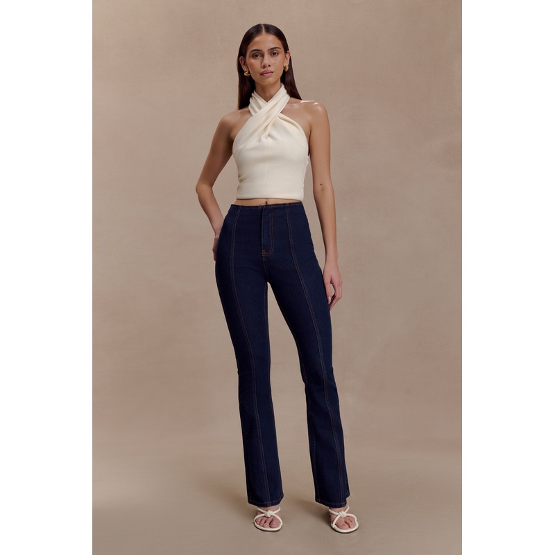 Clio Paneled Flare Jeans – Indigo Blue 22