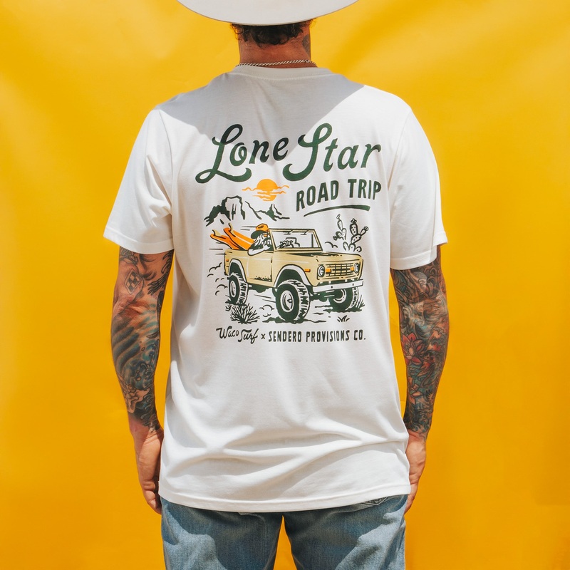 Sendero X Waco Surf Lone Star Road Trip T-Shirt Vintage White X-Small