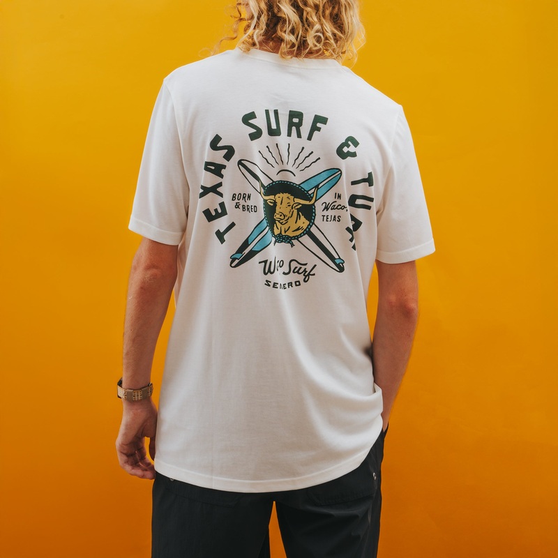 Sendero X Waco Surf Texas Surf and Turf T-shirt Vintage White X-Small