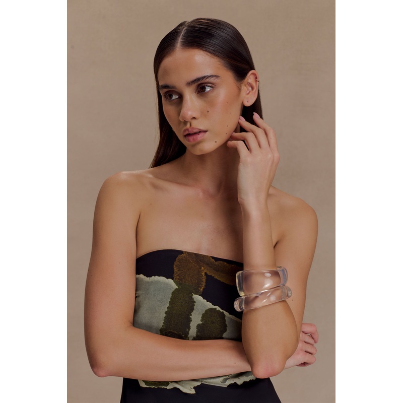 Marah Resin Bangle Set – Clear ONE SIZE