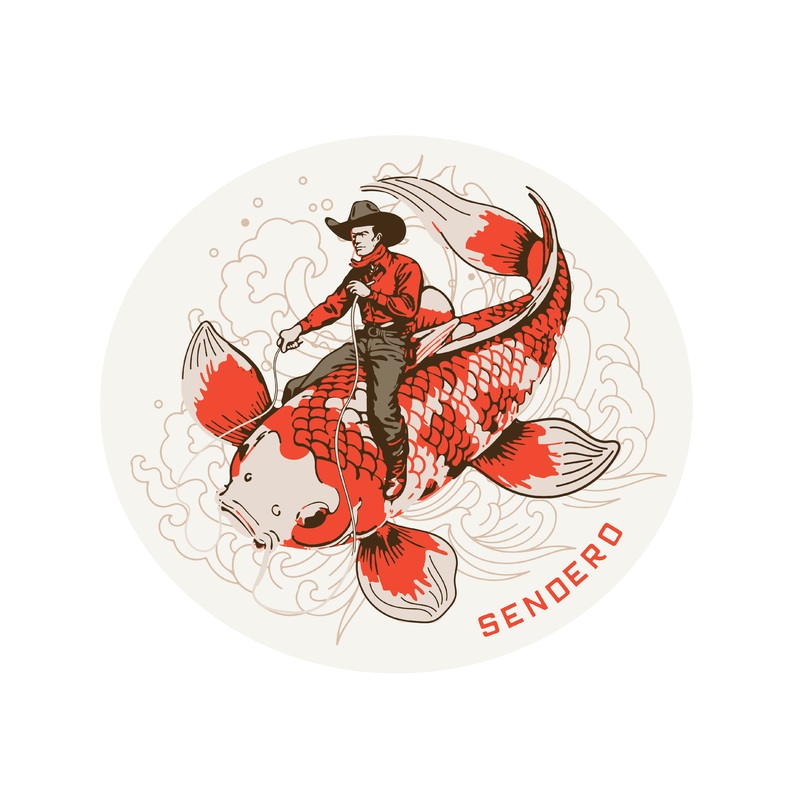 Koi Bronc Fish Sticker