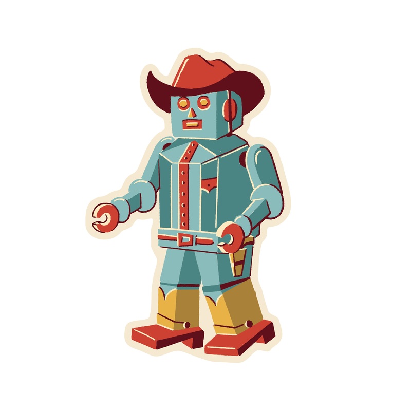 Mechanical Cowboy Sticker