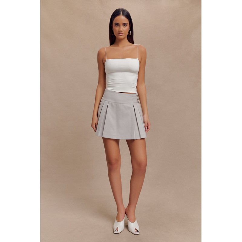 Arya Longline Spaghetti Strap Top – White XXS
