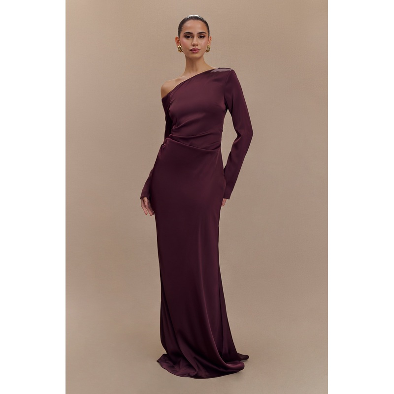 Avery Long Sleeve Maxi Dress – Plum XXS