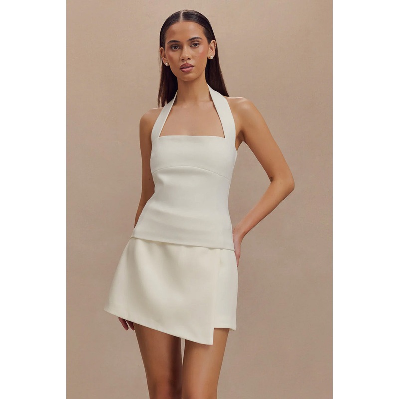 Amelita Suiting Halter Top – Ivory XXS