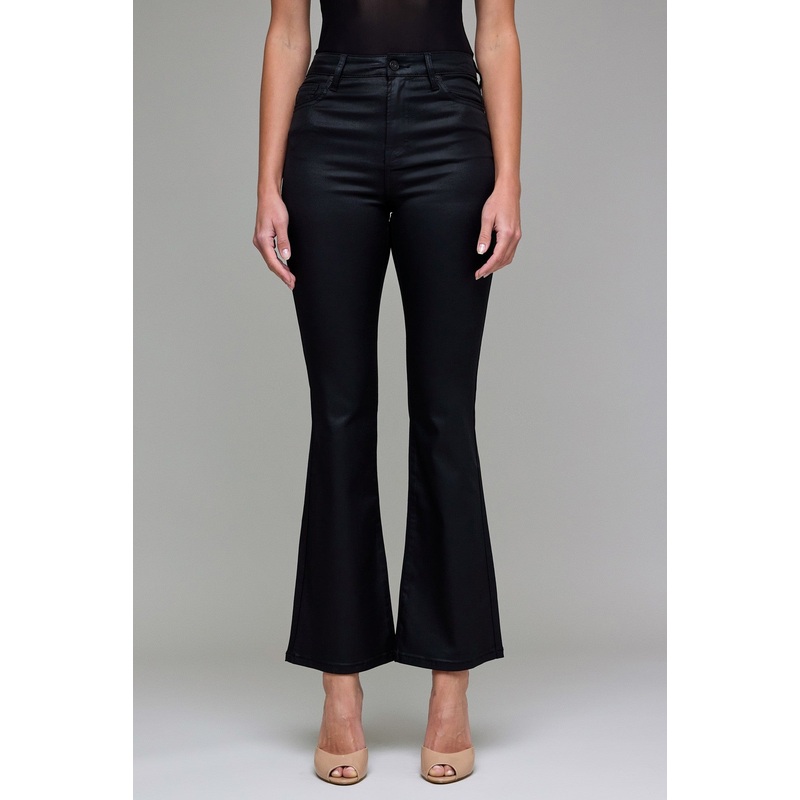 Hidden Coated Clean Stretch Flare Jean Black 24