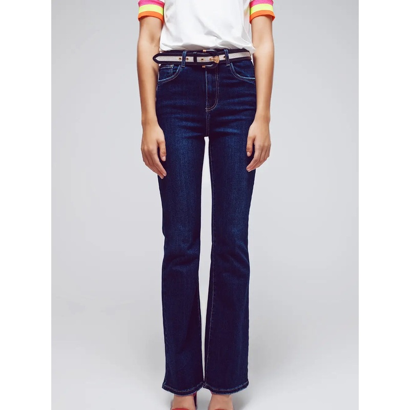 High Waisted Flared Jeans Blue XSmall