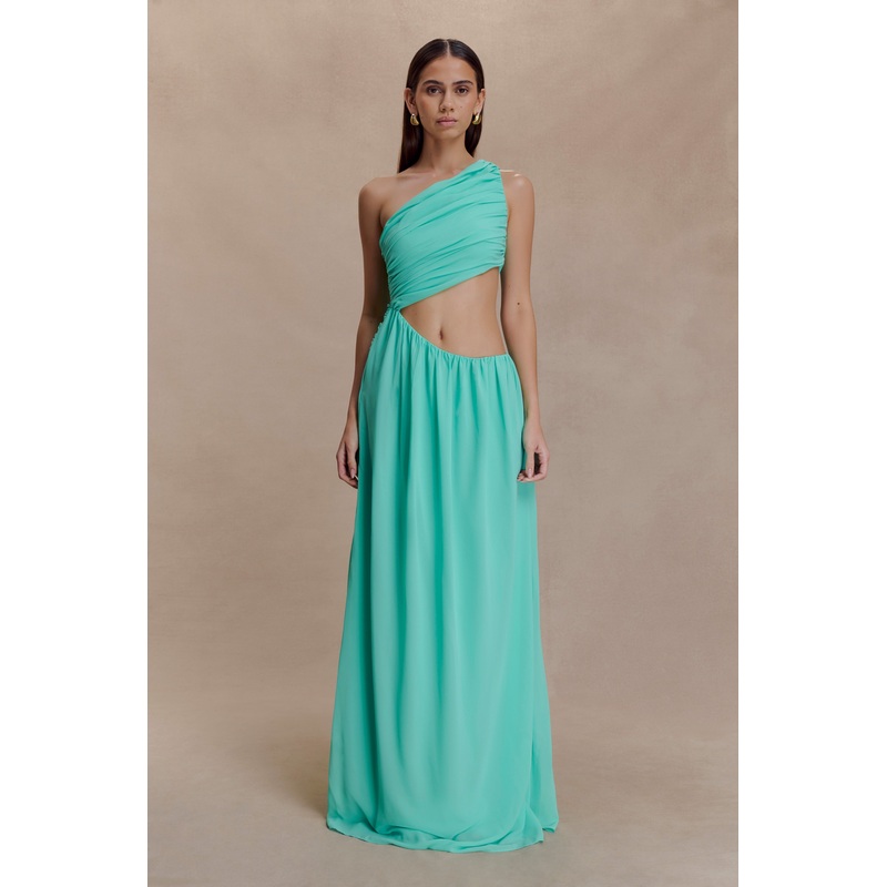 Aria Chiffon Cut Out Maxi Dress – Lagoon XXS