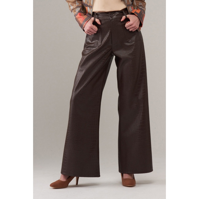 Vegan Leather Pants 2 Embossed Gator