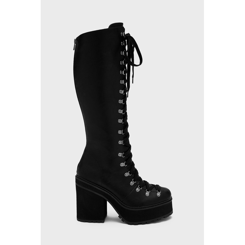 Bloodletting Knee-High Boots US5 Black 100% PU Made in CN