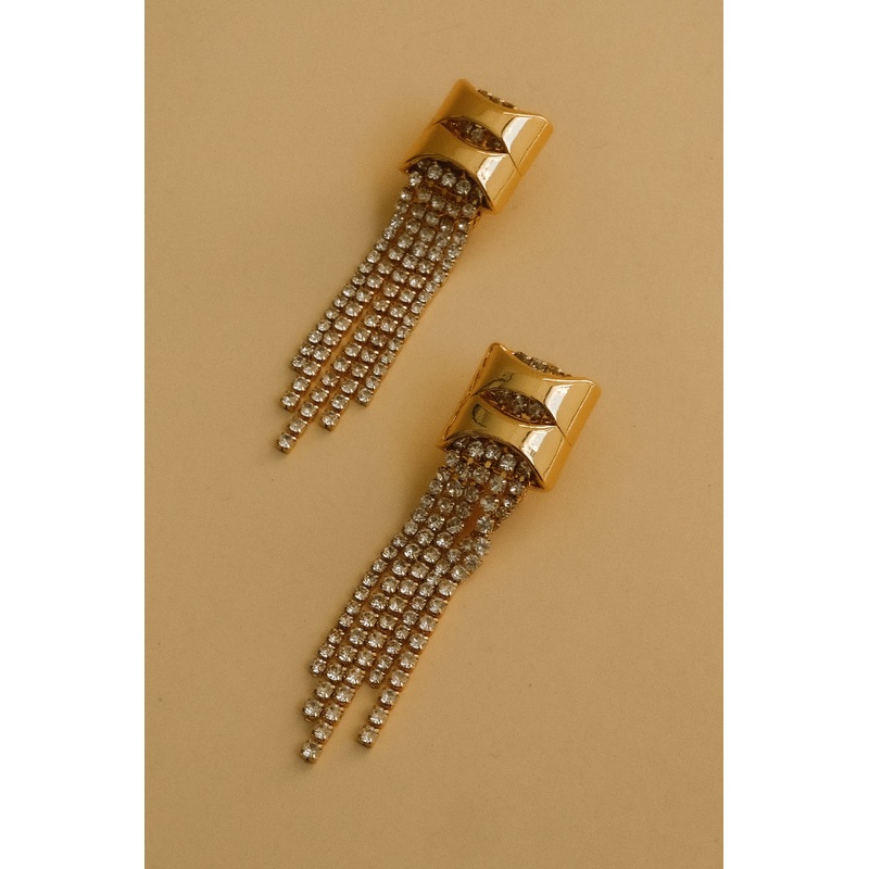 Shea Crystal Fringe Drop Earrings – Gold ONE SIZE