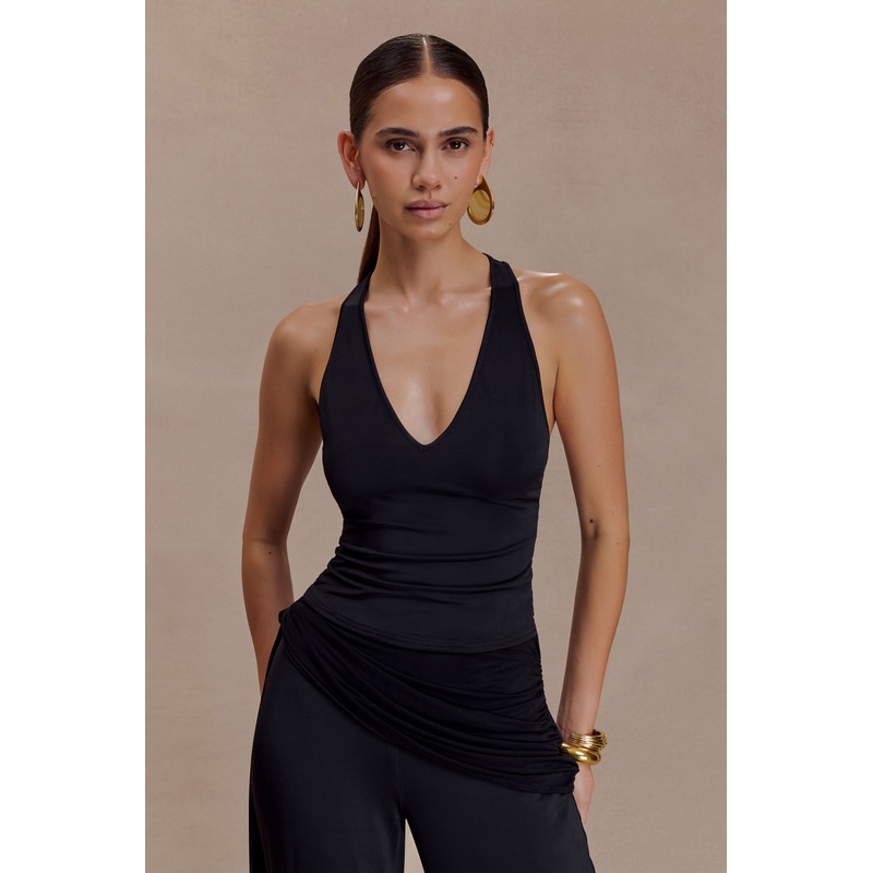 Aspyn Slinky And Mesh Top – Black XXS