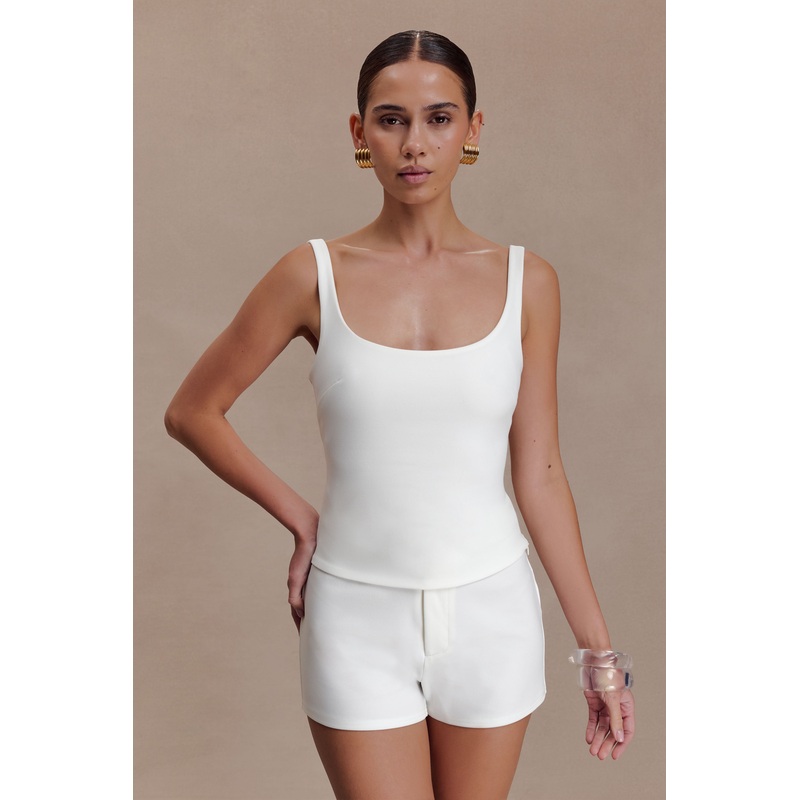 Blanca Stretch Crepe Cami Top – White XXS
