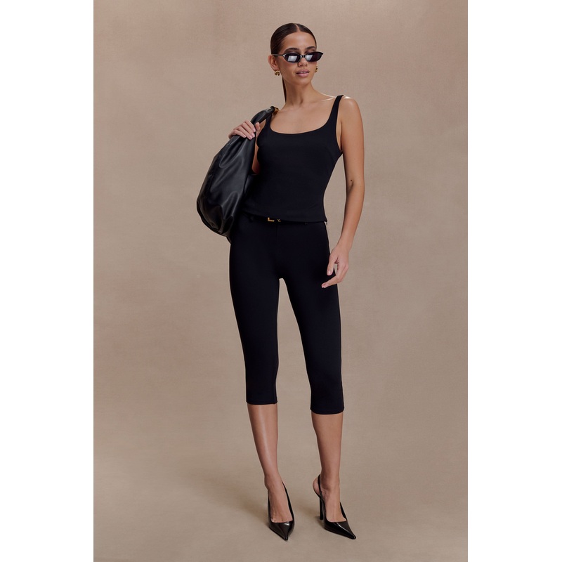 Blanca Stretch Crepe Capri Pants – Black XXS