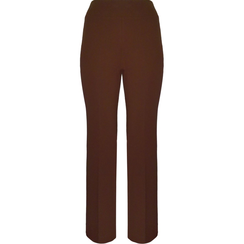 Solid Modern Bootcut Pants –  Chocolate 0 Chocolate