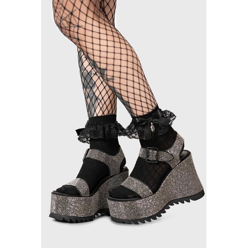 Night Queen Platform Sandal US5 Glitter 100% PU