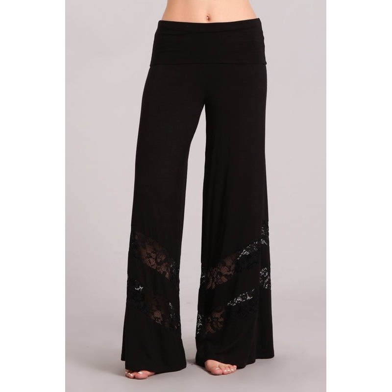 Wide Leg Palazzo Pants – Black Small Black
