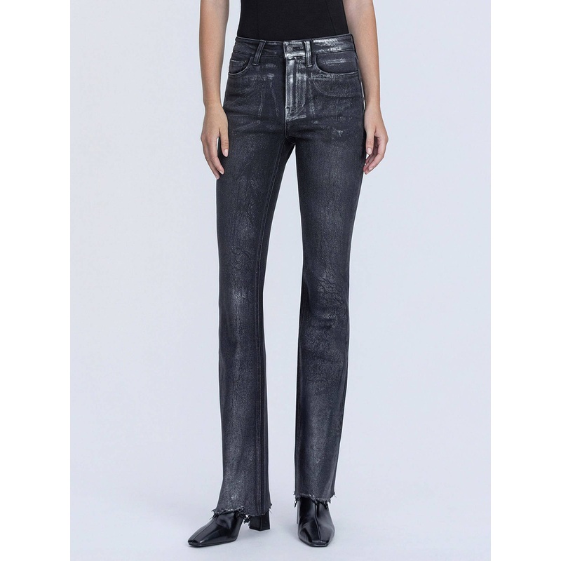 Flying Monkey Metallic Coated Bootcut Jean Black 24
