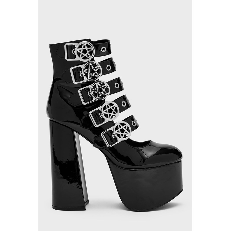 Panic Platform Shoes US5 Black 100% PU