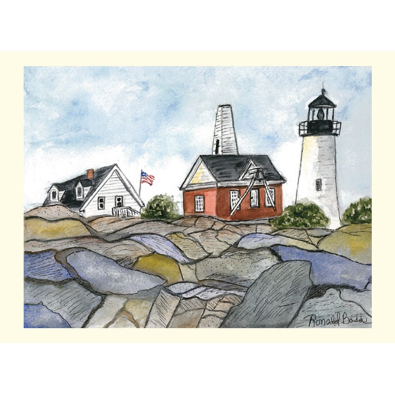Single Pemaquid Point Lighthouse Card