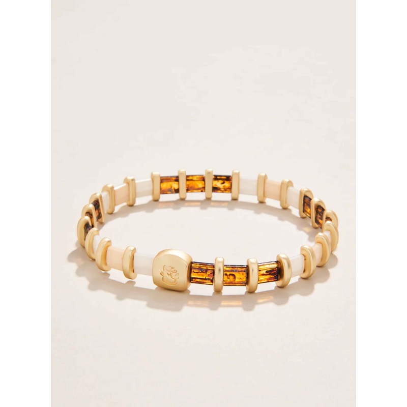 Lila Stretch Bracelet Tortoise/Cream O/S