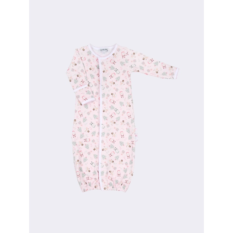 Sweet Little Christmas Print Ruffle Converter – Pink NB