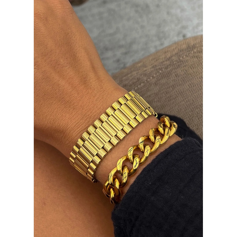 Gold Watch Bracelet O/S
