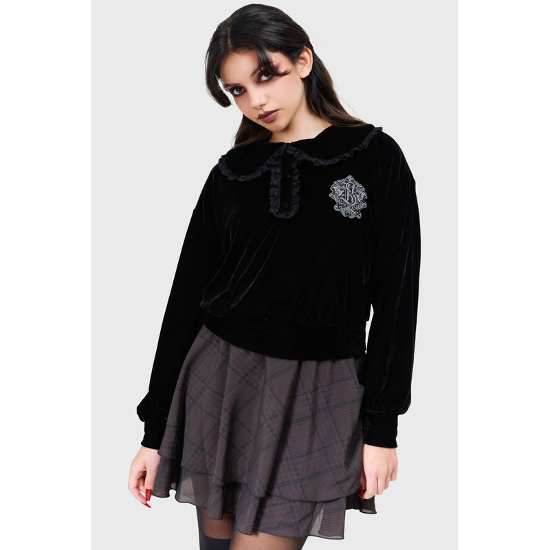 Darkmoor Academy Sweatshirt XS Black 95% Polyester 5% Elastane