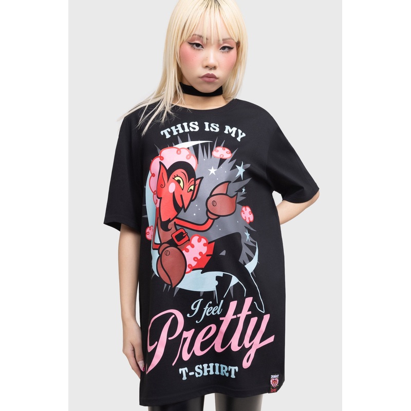 I Feel Pretty T Shirt XS Black 100% Cotton