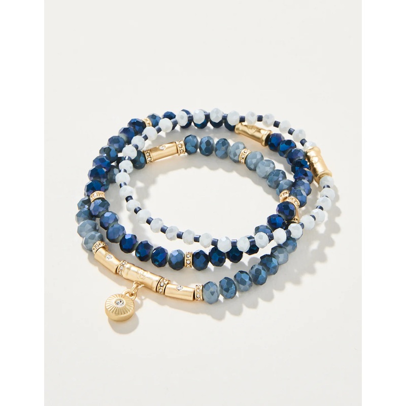 Sparkle Stretch Bracelet Set Blue O/S