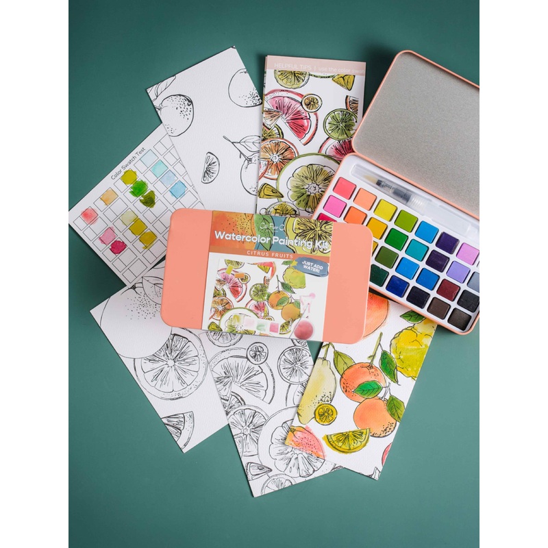 Citrus Fruit Watercolor Painting Kit O/S