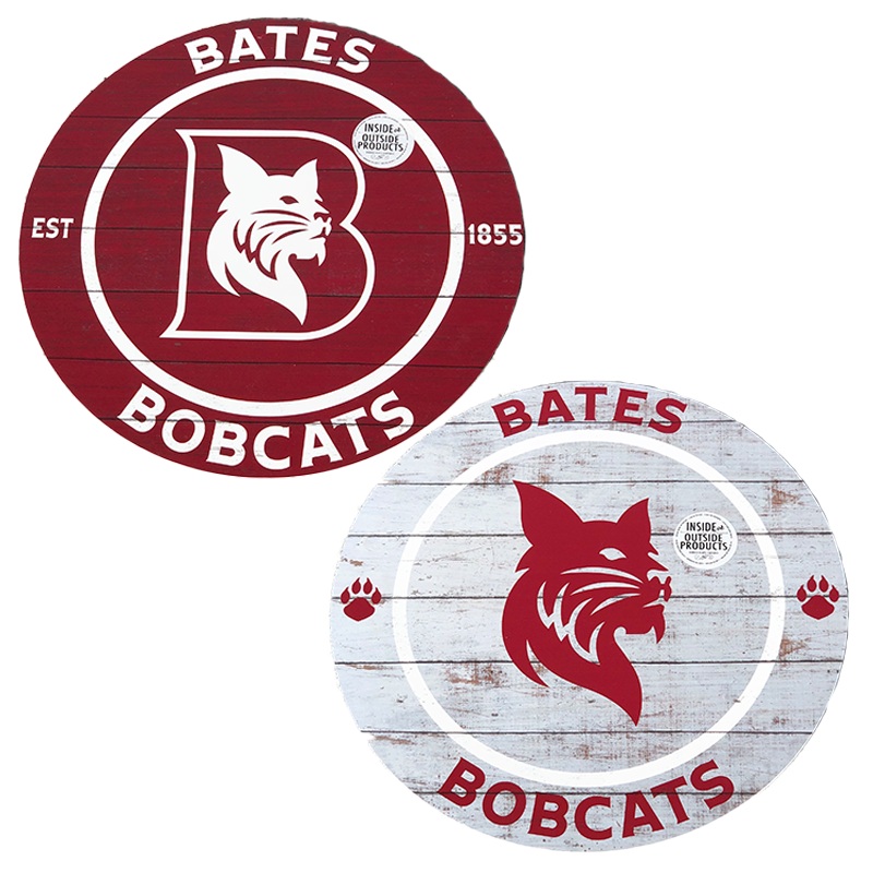 Sign, Bates Bobcats Indoor/Outdoor Circle Red