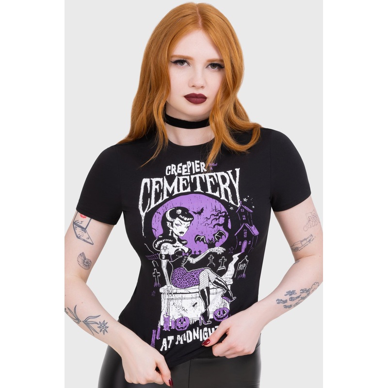 Cemetery T-Shirt XS Black 94% Cotton 6% Elastane