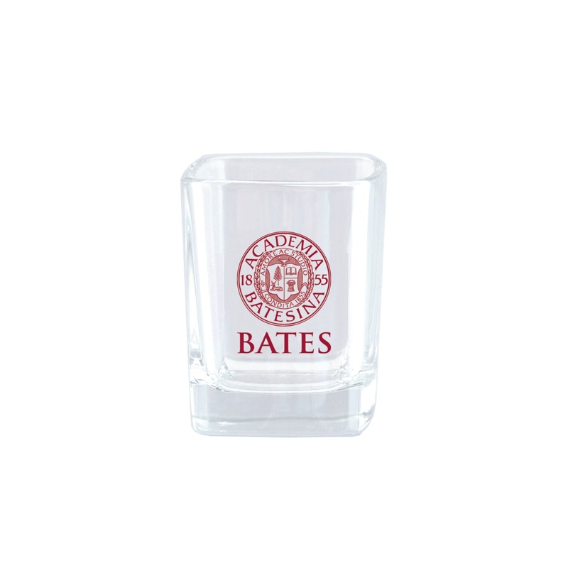 2 oz. Bates College Seal Square Shot Glass