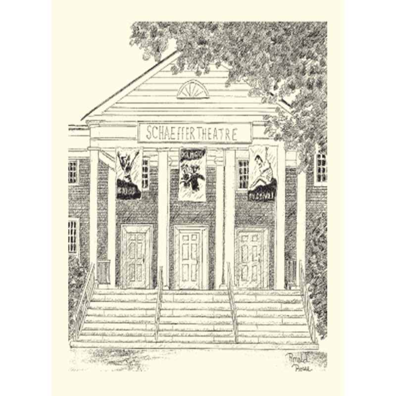 Single Schaeffer Theatre / Bates Dance Festival Card – Black & White