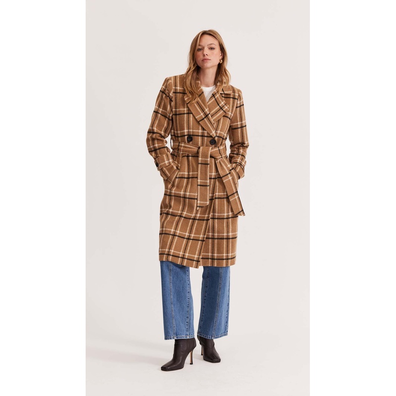 Heston Check Coat XS BROWN CHECK
