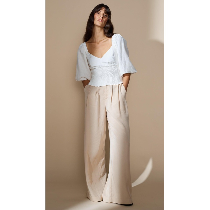 Adie Shirred Blouse – Final Sale XS OFF-WHITE