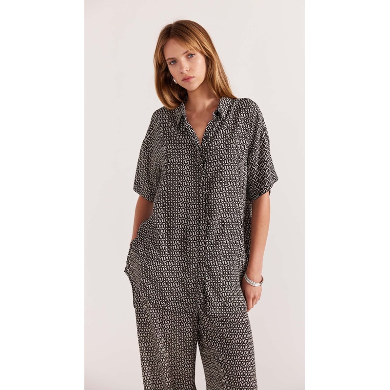 Della Resort Shirt XS BLACK/CREAM