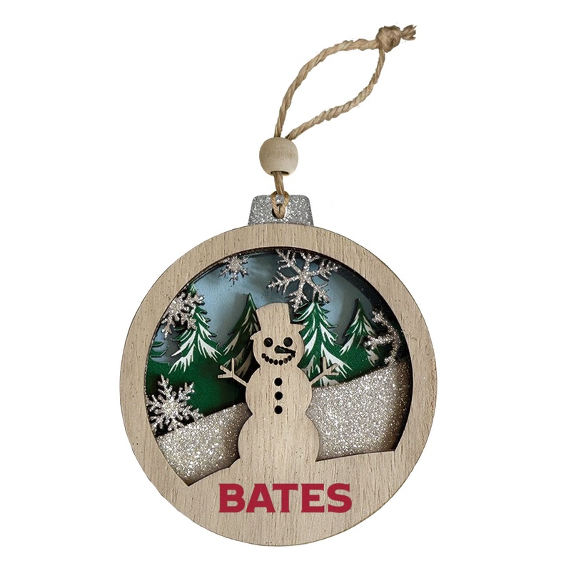 Wooden Round Ornament – Snowman